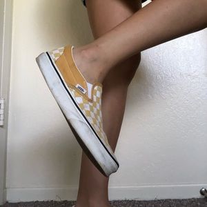 Vans Yellow Checkerboard Slip On